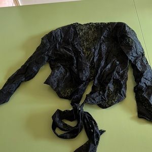 Black lace wrap top US6